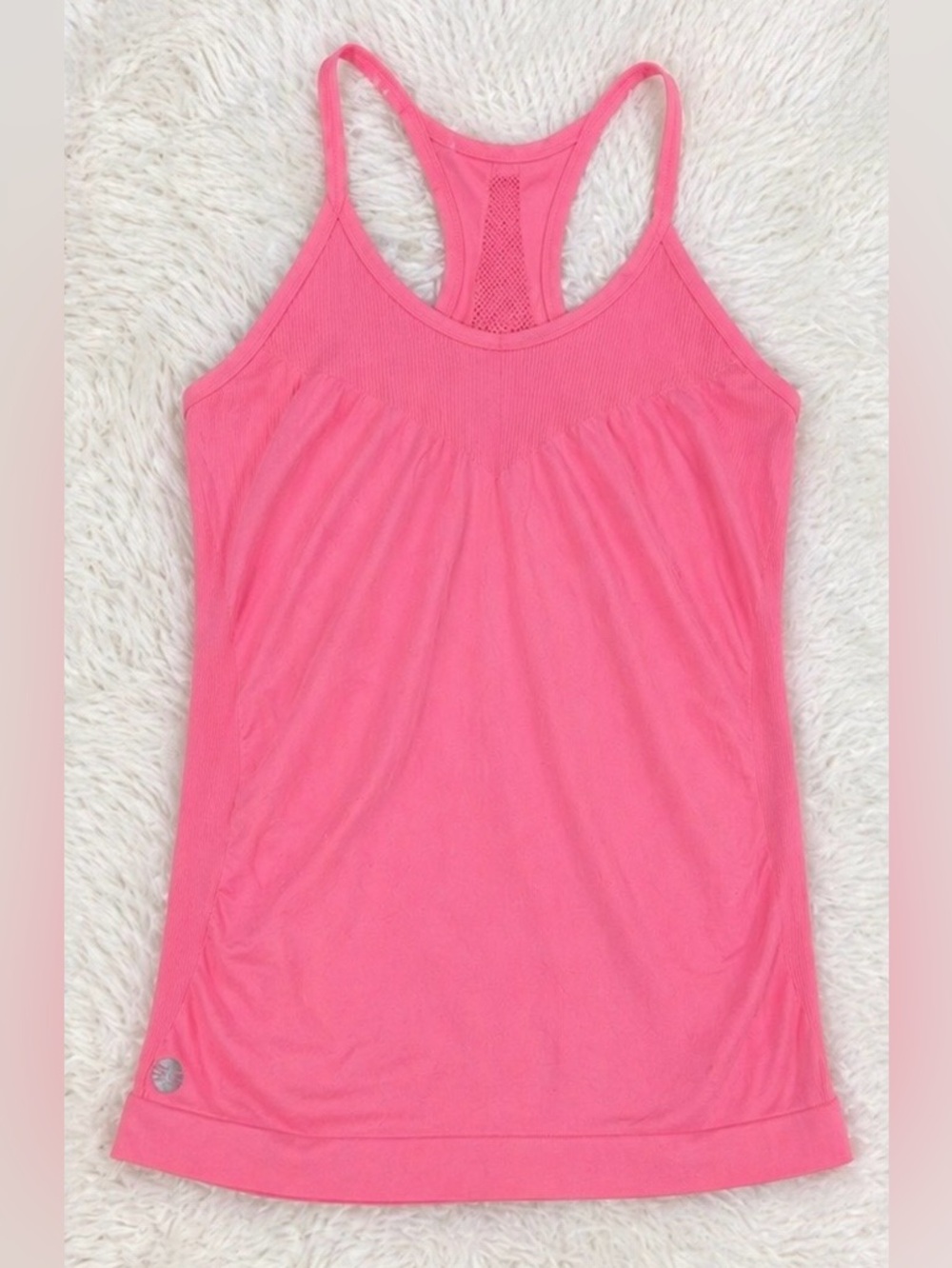 Zella Meridian Seamless Racerback Tank Pink Medium Workout Yoga Athleisure Top - Picture 2 of 10
